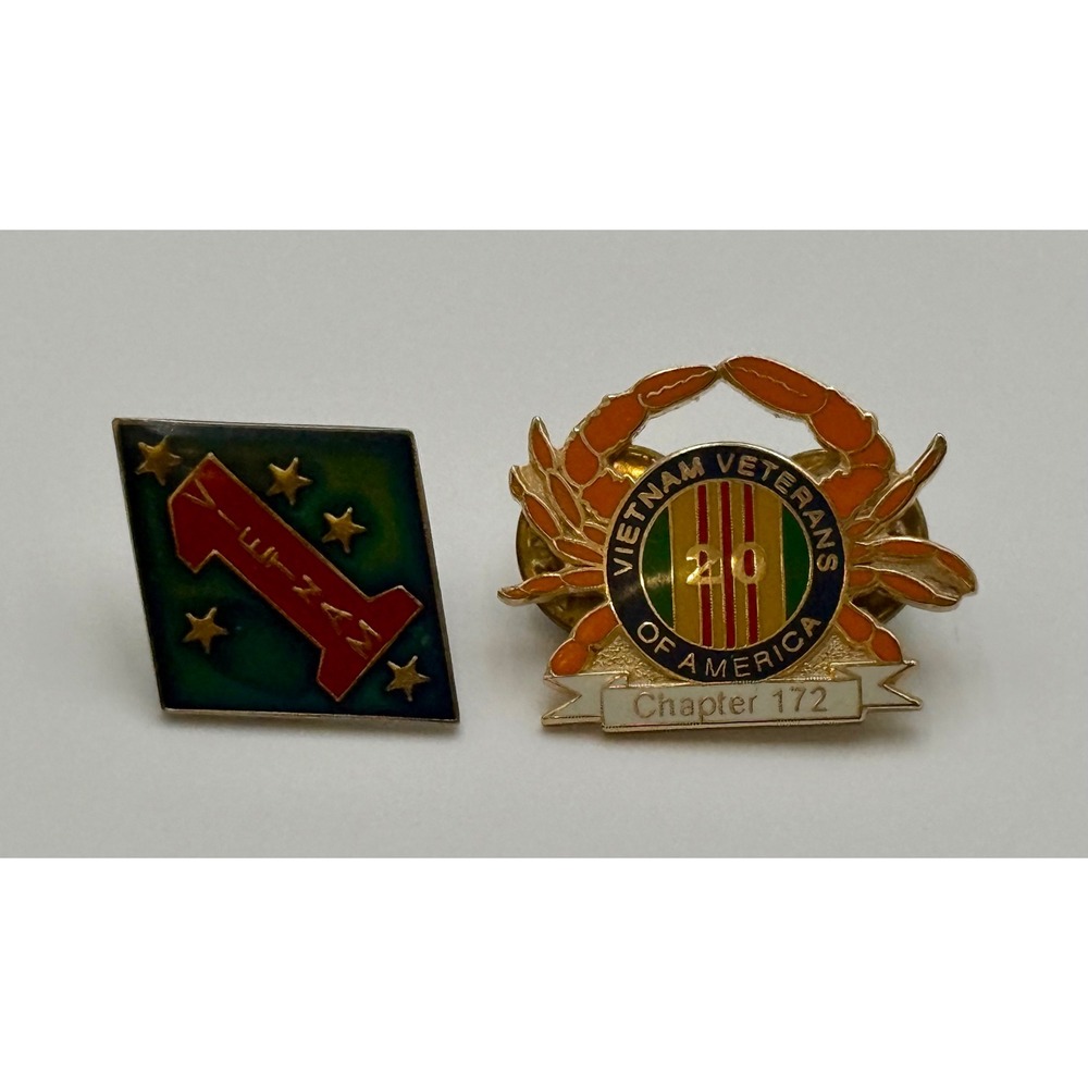 Vintage Vietnam Veterans VVA Chapter 172 Maryland Crab Enamel Lapel Pins Lot